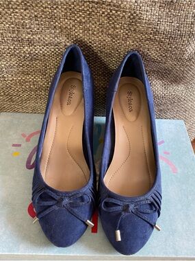 Style & Co Navy Blue Suede Wedges (size 7)